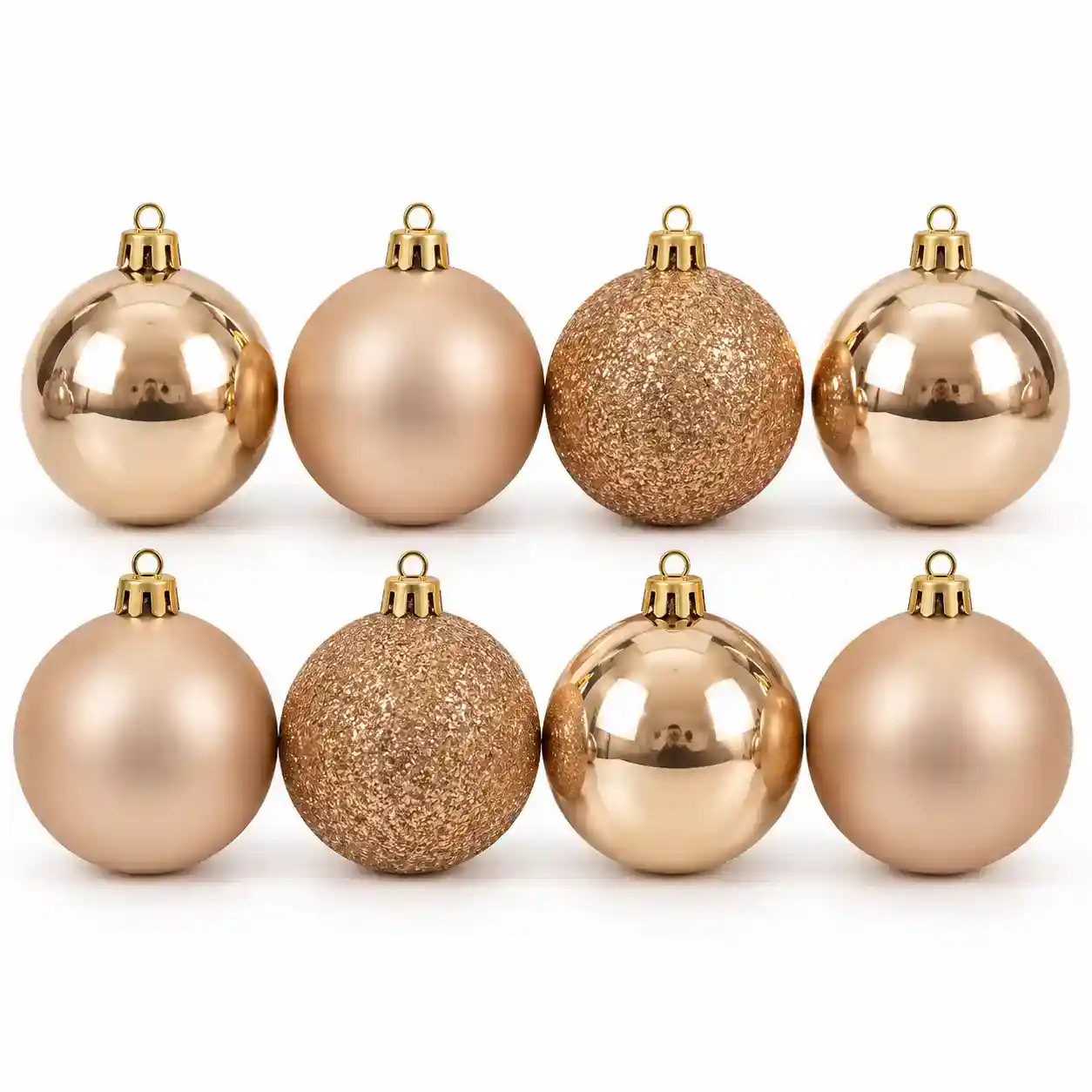 Mixed-Finish Christmas Baubles / Christmas Balls – 8 Pieces, 8 cm
