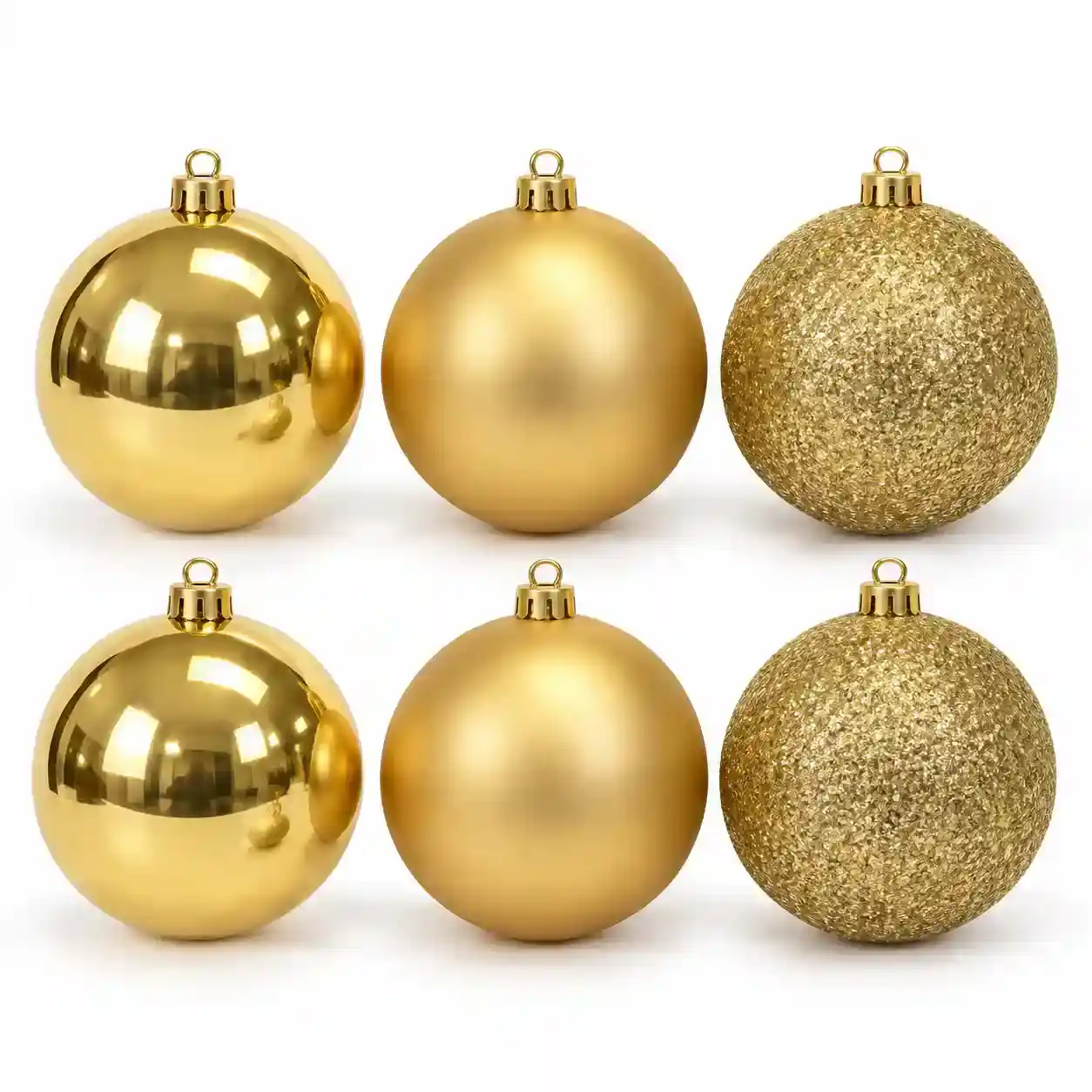 Mixed-Finish Christmas Baubles – 6 Pieces, 10 cm